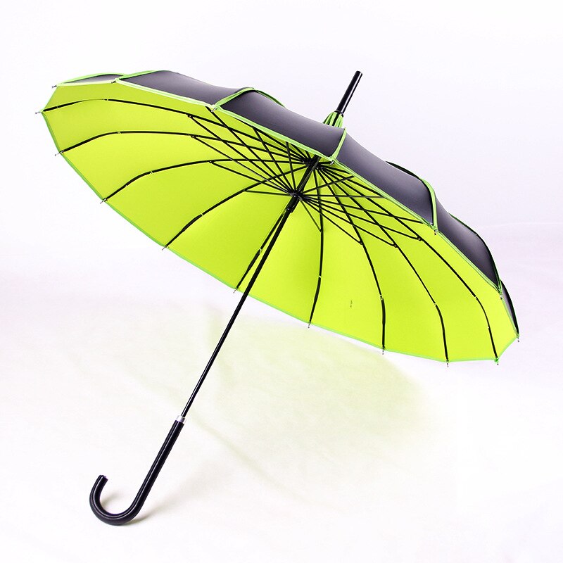 Parapluie pagode à manche Long | Femmes, revêtement noir, Anti-UV, protection solaire, coupe-vent, double usage, parapluies princesse ensoleillés et de pluie: Green