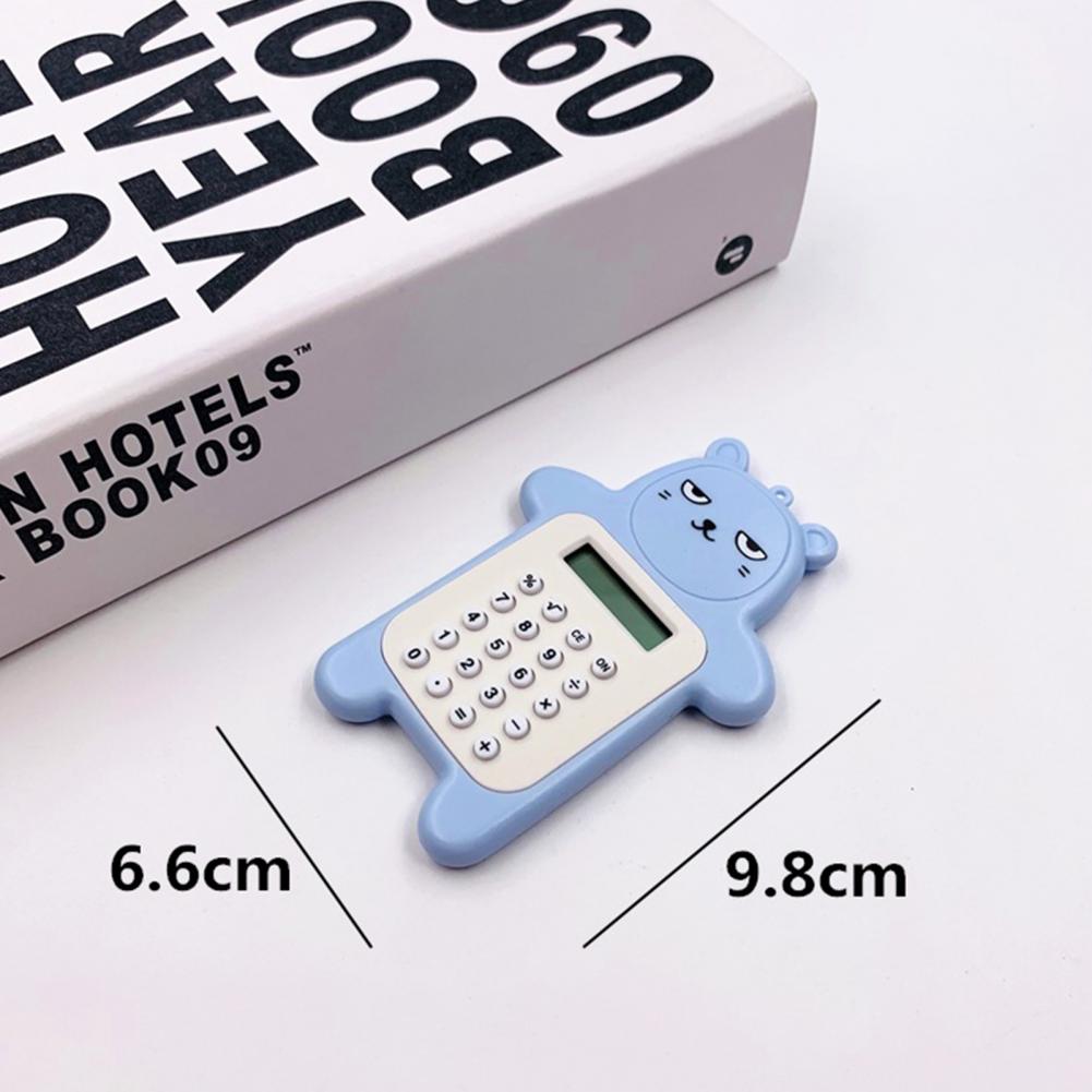 Electronic Calculator Adorable Bear Shape Plastic Lively Face Calculator with Hanging Hole Office Supplies