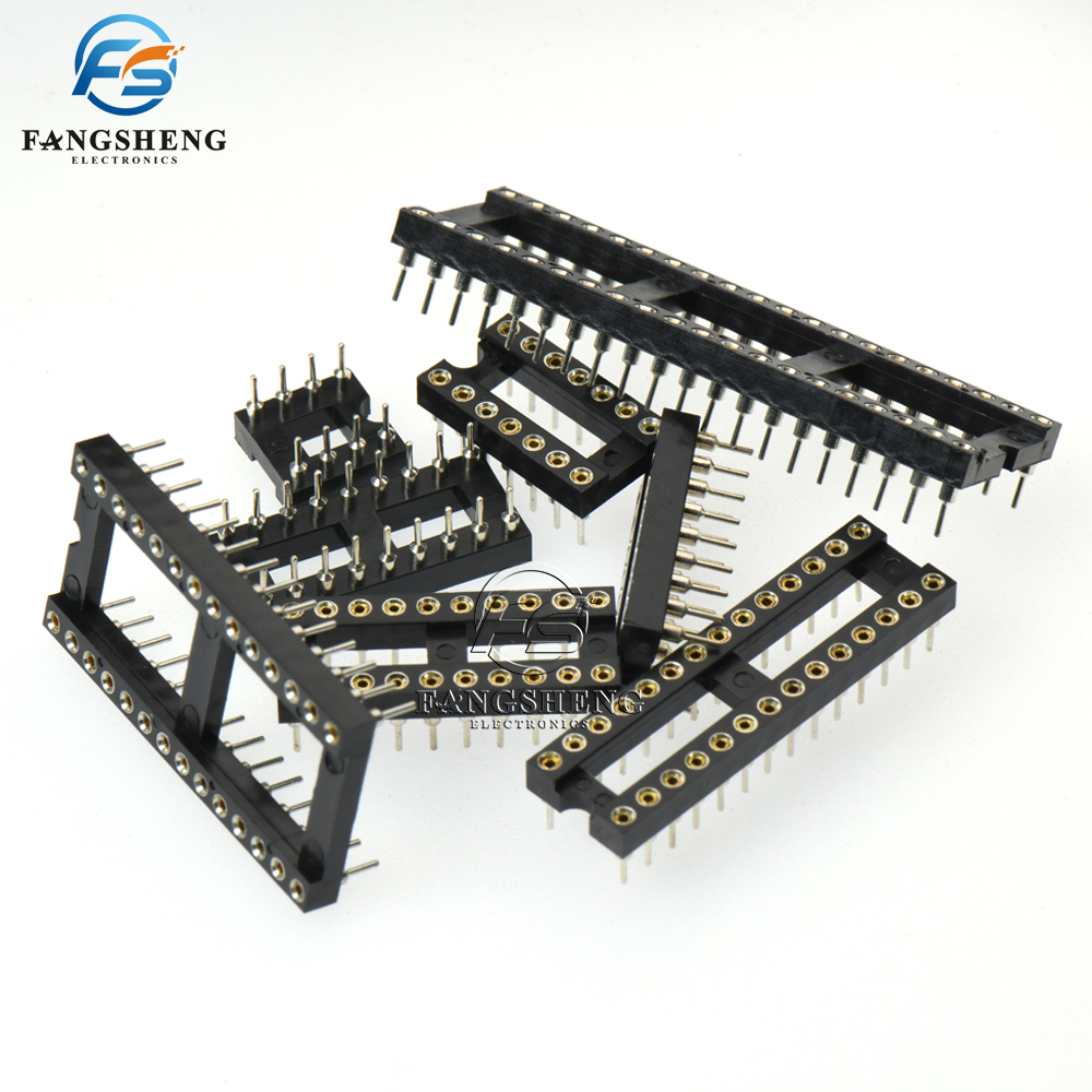 10 st. runda hål ic-sockel dip 6 8 14 16 18 20 24 28 40- poliga socklar dip 6 dip 8 dip 14 dip 16 dip 18 dip 20 dip 28 40 polig kontakt