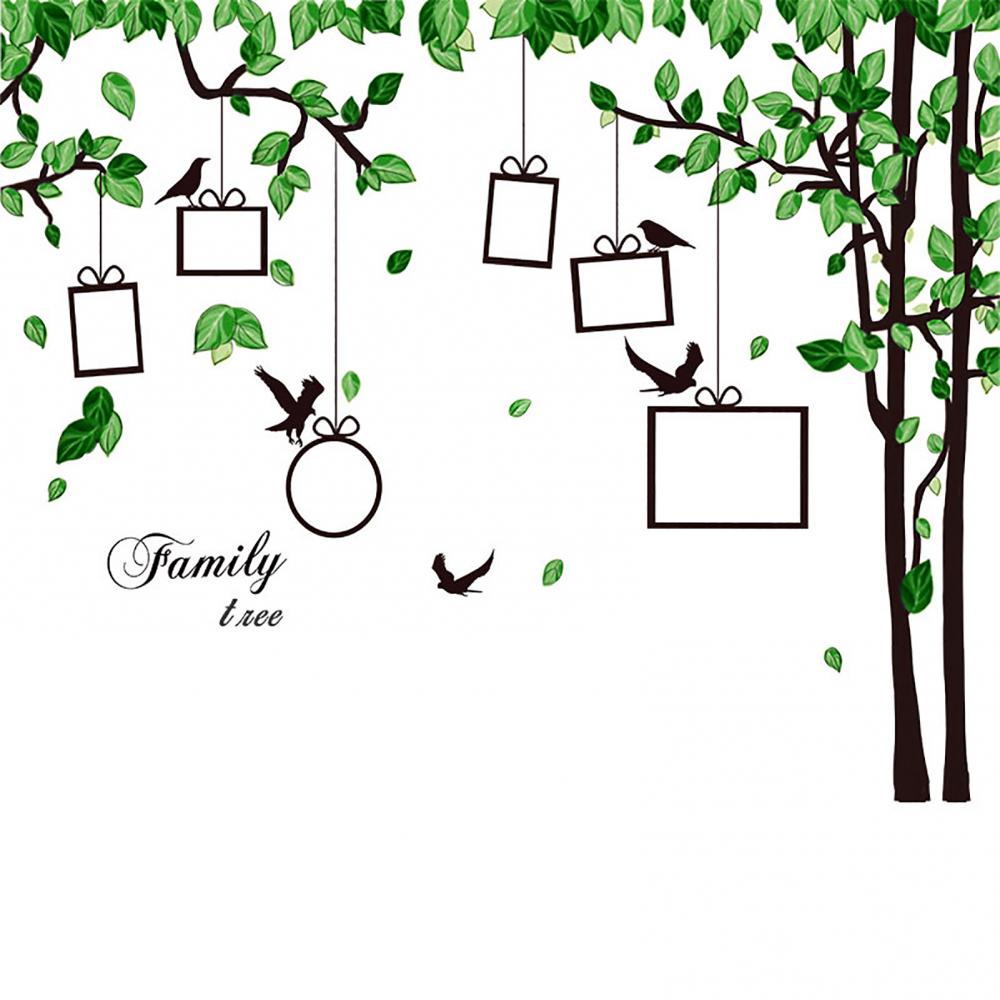 Wall Sticker Sticker Decal Cartoon 2Pcs Tree Bird Shape Home Room Study Photo Background Wall Sticker