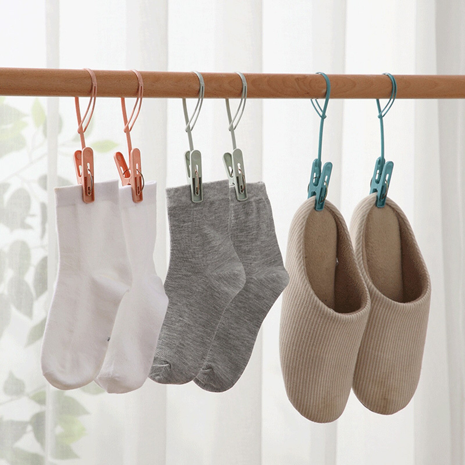 24 teile/satz Winddicht Wäscheklammern Kunststoff Wäsche Clip Tragbare Bh Socken Aufhänger haken Decke kleidung Clip Hängen Seil Kleidung Anbindung