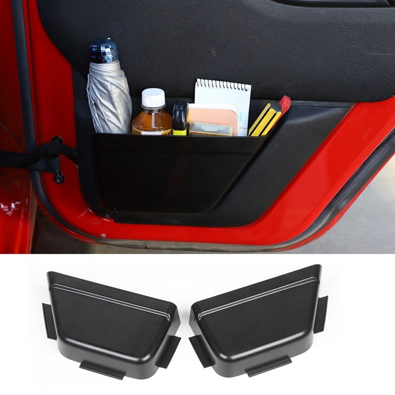 Car Rear Door Net Pocket Storage Box Organizer, Passenger Door Side Insert Storage Tray Organizer for Jeep Wrangler JK