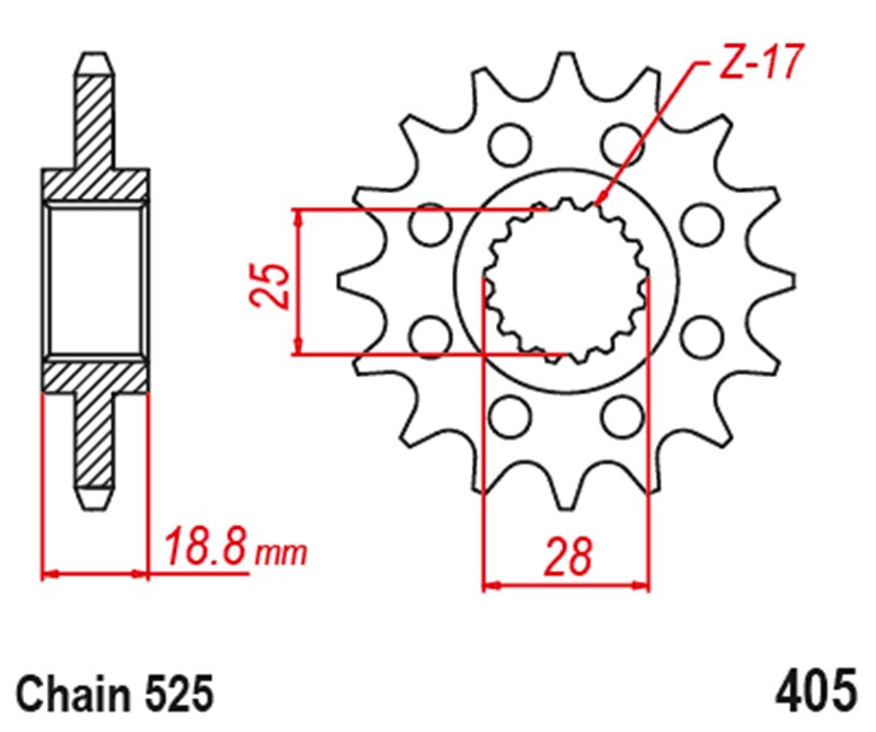 525 20t motorcykel forhjulsdrev til bmw  f800r f800 r