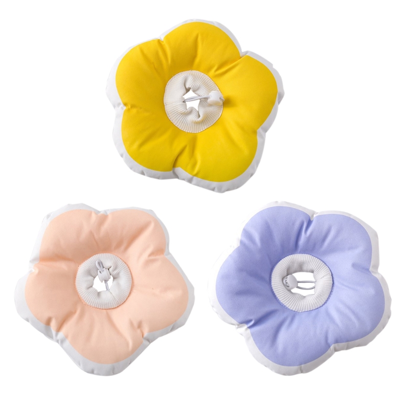 Pet Cone Adjustable Protective Wound Healing Cone After Surgery Cute Flower for Pet Owner Durable for Dog