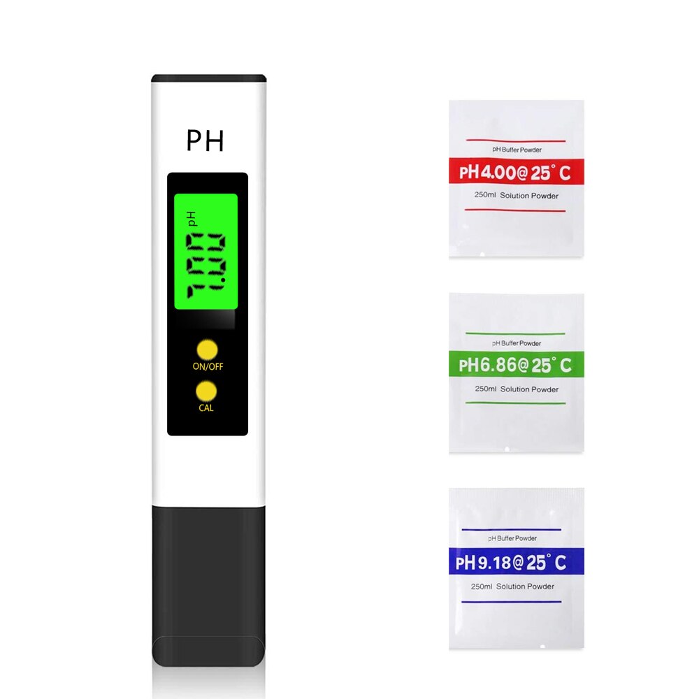 Ph Tester Digitale Ppm Digitale Water Tester Pen Soort Ph Meter Uitlezing Nauwkeurigheid 3-In-1 Ph En tds Ec Temperatuur Meter: PH02S White