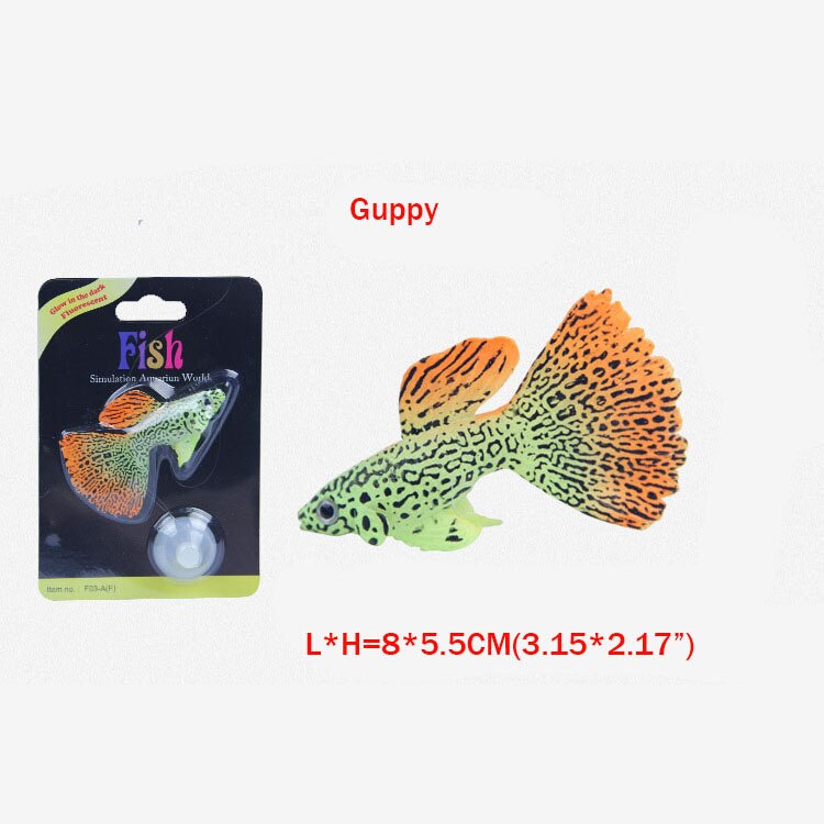 Simulation Ocean Tropical Fish Luminous Simulation Clownfish Guppies Angelfish Aquarium Landscaping Decorations: Guppy