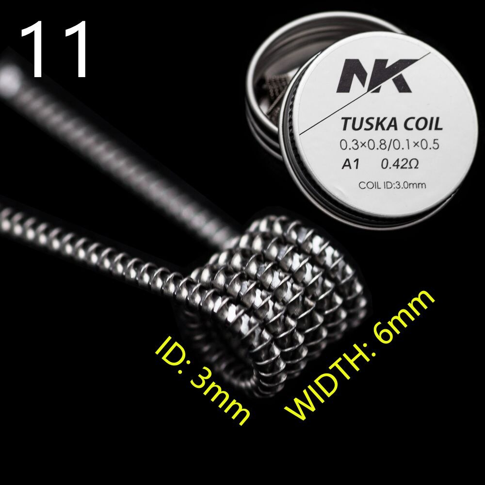 Bobine di riscaldamento alieno sfalsate Clapton Clapton NK KA1 per serbatoio atomizzatore RTA RDA: 11. A1 Tuska Coil