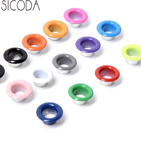 SICODA kleur gemengde 1000 stks diy naaien klinknagels Metalen Oogjes snoep kleur Schoenveters eye Metalen 3/4/5/6/8/10mm