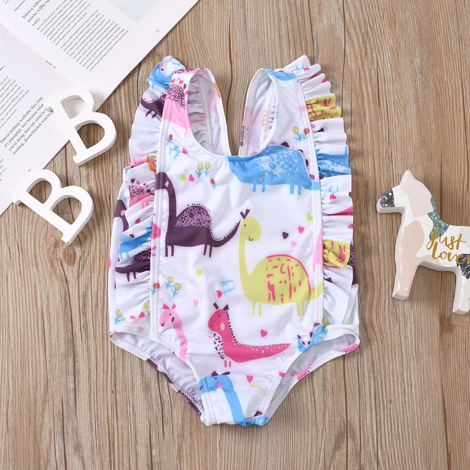 Summer swimsuit Baby Kids Girls clothes Beach Suit Dinosaur Print One Piece Swimwear Swimsuit for girls Bathing baby clothes