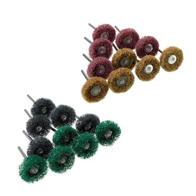 20Pcs Polishers Buffers Abrasive 1" Scotch Brite Wheels Fit For Dremel Mixed Set