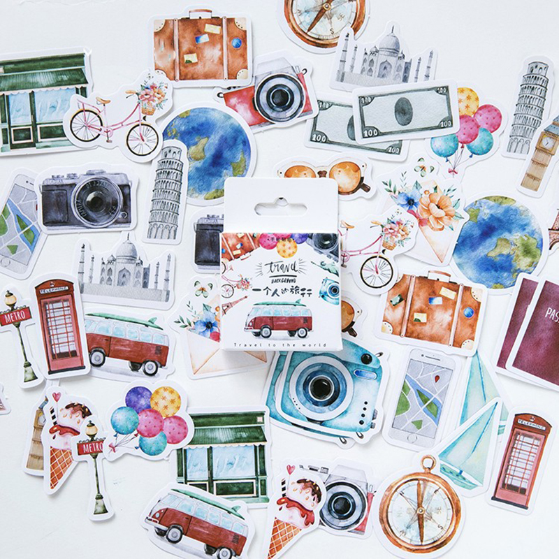 One Person Travel Decorative Stickers Adhesive Stickers DIY Decoration Diary Stationery Stickers Children