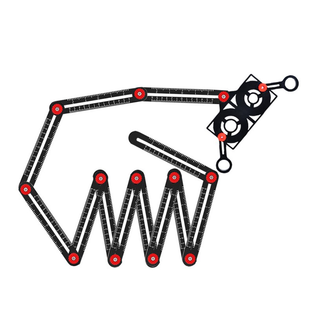 Adjustable Angle Ruler Finder Glass Fixed Measuring Ruler Perforated Template for Various Shapes Product Positioner