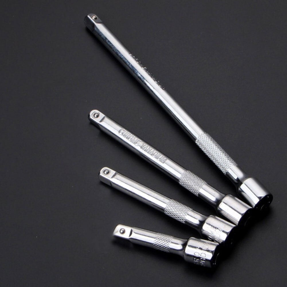4pcs/set CRV Auto Repair Tool Drive Car Ratchet Wrench Rod Extension Bar Set Long Socket Extender 1/4 6.3mm Parts Maintenance