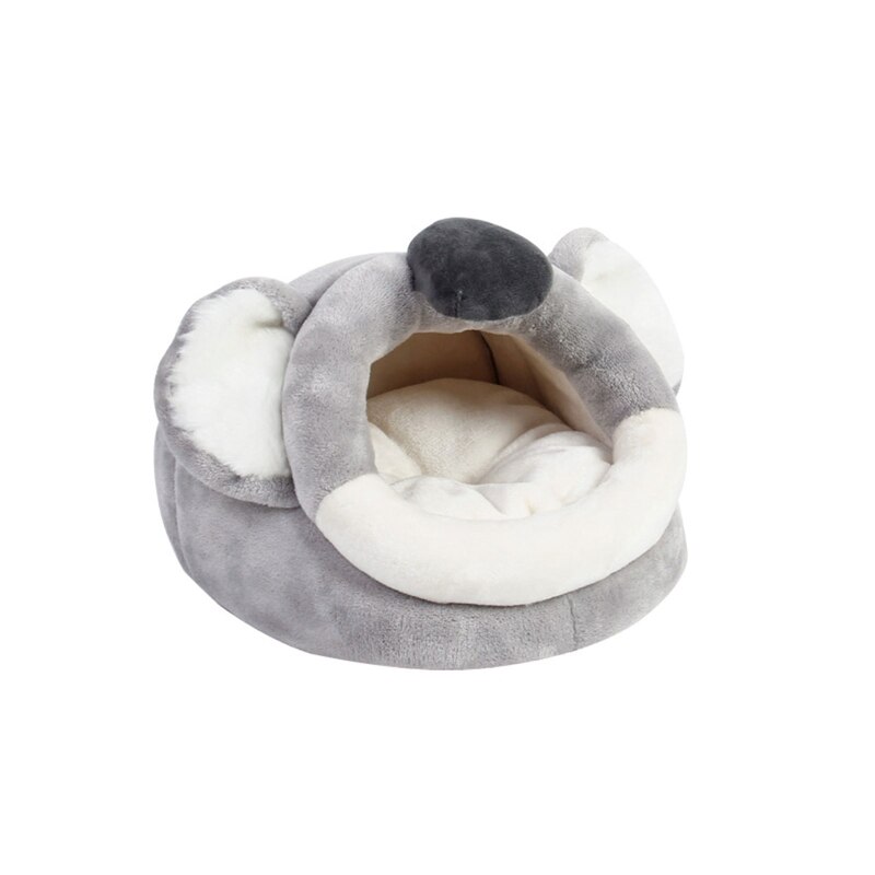 Cage de maison en forme de Hamster pour chien et chat, lit de couchage pour l'hiver, petit chiot, chaton, Chinchillas, écureuil, nid en flanelle douce: GRAY / XL
