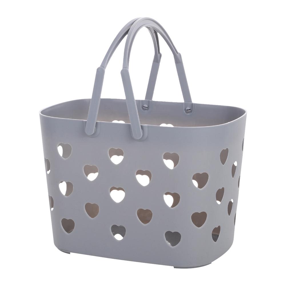 1 Pcs Storage Basket Plastic Storage Basket Bathroom Items Organizer Home Portable Kitchen Drain Baskets: Gray
