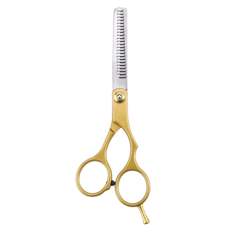 Tijera de pelo dorada para cortar, herramienta de estilismo, dientes de pelo, tijeras de acero inoxidable, tijeras profesionales para peluquería barbería y corte de pelo