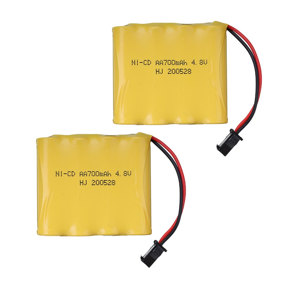 4.8V 700mAh NICD Battery and Charger Set For Remote Control Toys Electric Car Nicd 4.8V Volt Bateria SM-2P Plug: Black