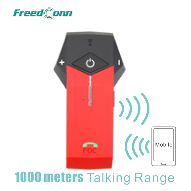 ! Freedcon-oreillette Bluetooth pour moto rouge, appareil de communication mains-libres, portée 1000M, kit mains-libres, technologie NFC, Radio FM