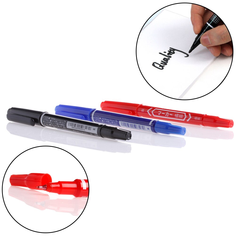 Permanent Marker Doubled Headed Hook Line Fine/Thick Pen Ink Tool Waterproof WXTA