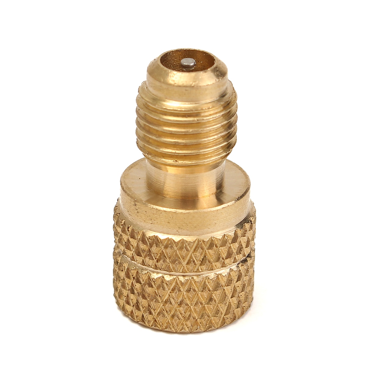 Bil ac  r12 to r134a ventilmonteringsadapter 1/4 "hane  to 1/2 " hon acme & ventilkärna bil luftkonditionering köldmedium mässing adapter