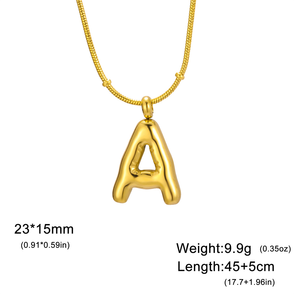 Collier avec lettres My Shape, ballon initial, pour femmes, pendentifs Alphabet A-Z en acier inoxydable, 26 lettres, bijoux à la
