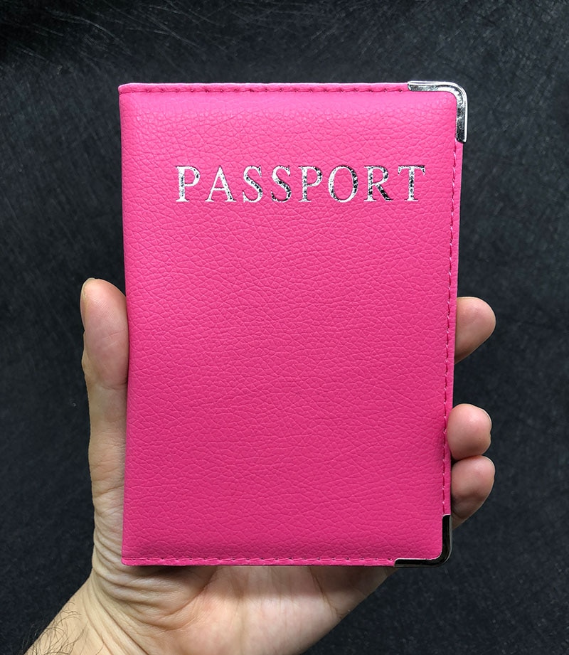 Funda blanda para pasaporte de piel sintética, funda para pasaporte de viaje, funda para pasaporte: rose red