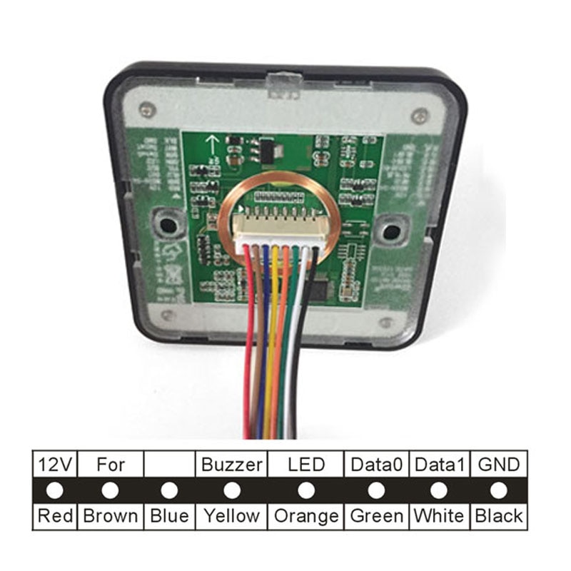 tempered glass Dual Frequency RFID 125 khz-1356 mhz nfc reader wiegand access control reader +IC nfc tag/ ID key tag