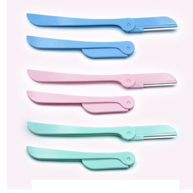 Kit de depilación portátil para cejas, maquinilla de afeitar facial para mujer, juego de cosméticos de corte plegable para cejas, 1/3 / 6 uds.
