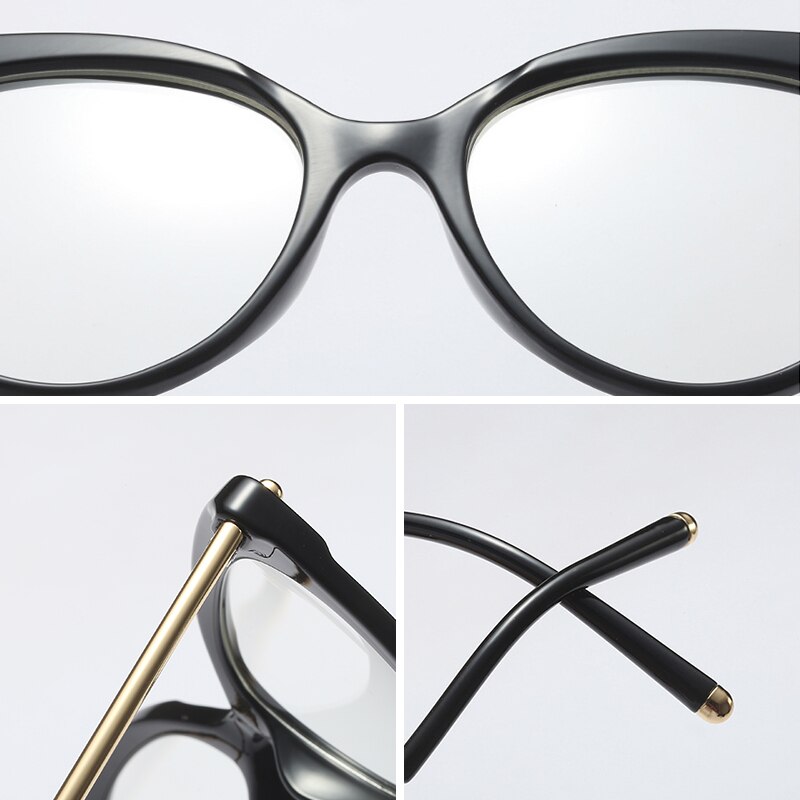UNIEOWFA Retro Cat Eye Women Glasses Optical Frame Clear Myopia TR90 Big Frame Eyewear Vintage Prescription Eyeglasses Frames