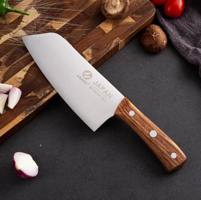 Stainless Steel Kitchen Knife Chopping Knife Super Sharp Dual-purpose Knife Cleaver Wooden Handle Chef Knife