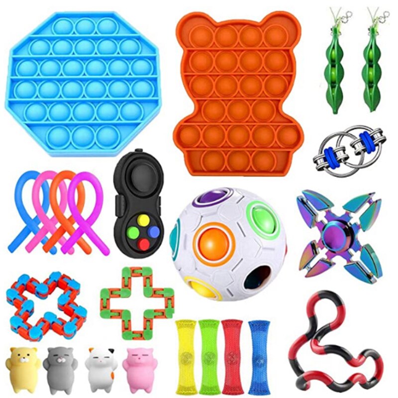 Zappeln Spielzeug 21/23PCS Anti Stress Spielzeug Set Sensorischen Antistress Relief Autismus Angst Anti Stress Blase für kinder Erwachsene: 23pcs
