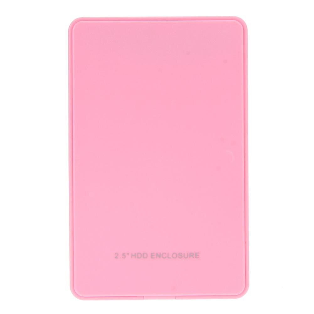 2.5in USB 2.0 SATA Hd boîte disque dur boîtier de boîtier externe Portable 5 Gbps haute vitesse Mobile USB2.0 HDD boîtier pour PC: Pink