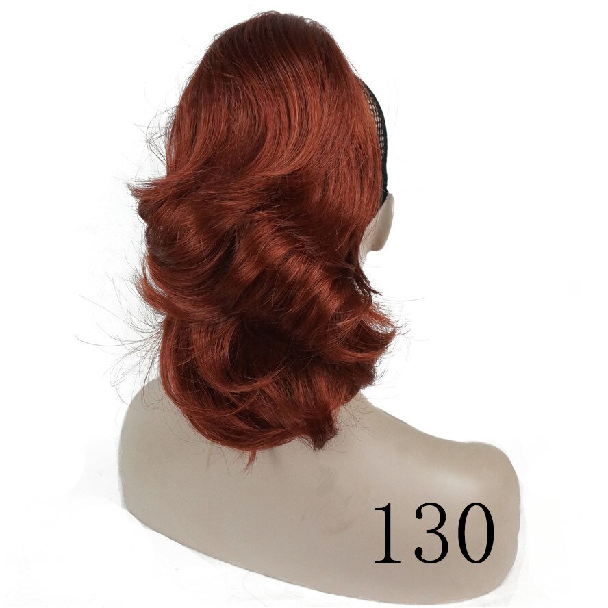 Strongbeauty crush claw clip hestehale hairpiec kort rett dobbeltbruk stylet hårforlengelse syntetisk: 130