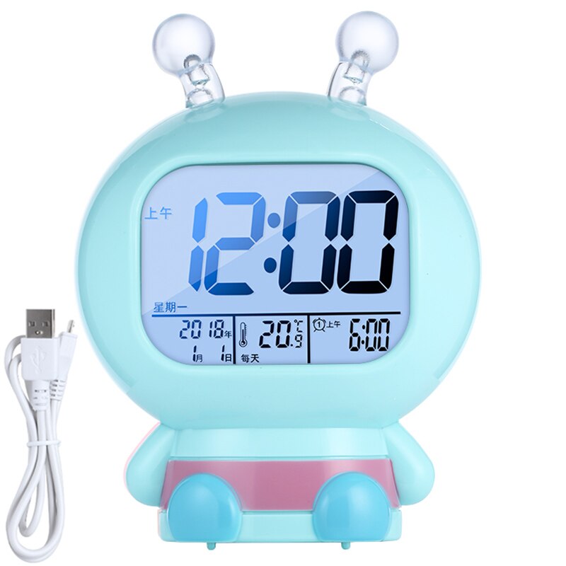 Dessin animé mignon horloge numérique Led lumineux électronique bureau alarme chambre Date température numérique horloge Zegar Led horloge à la maison DB60SZ: style6