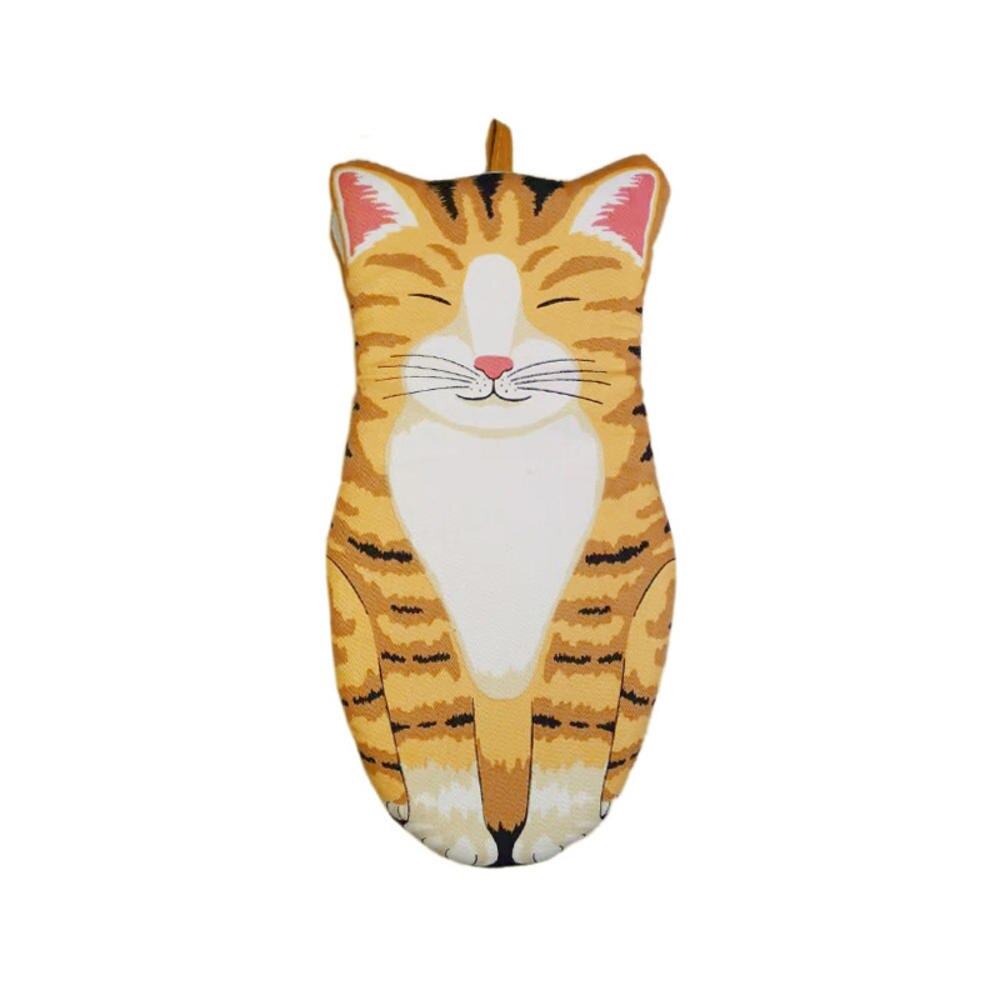 3D Cartoon Cat Paws Oven Mitts Long Cotton Baking Insulation Gloves Microwave Heat Resistant Non-slip Kitchen Gloves: C