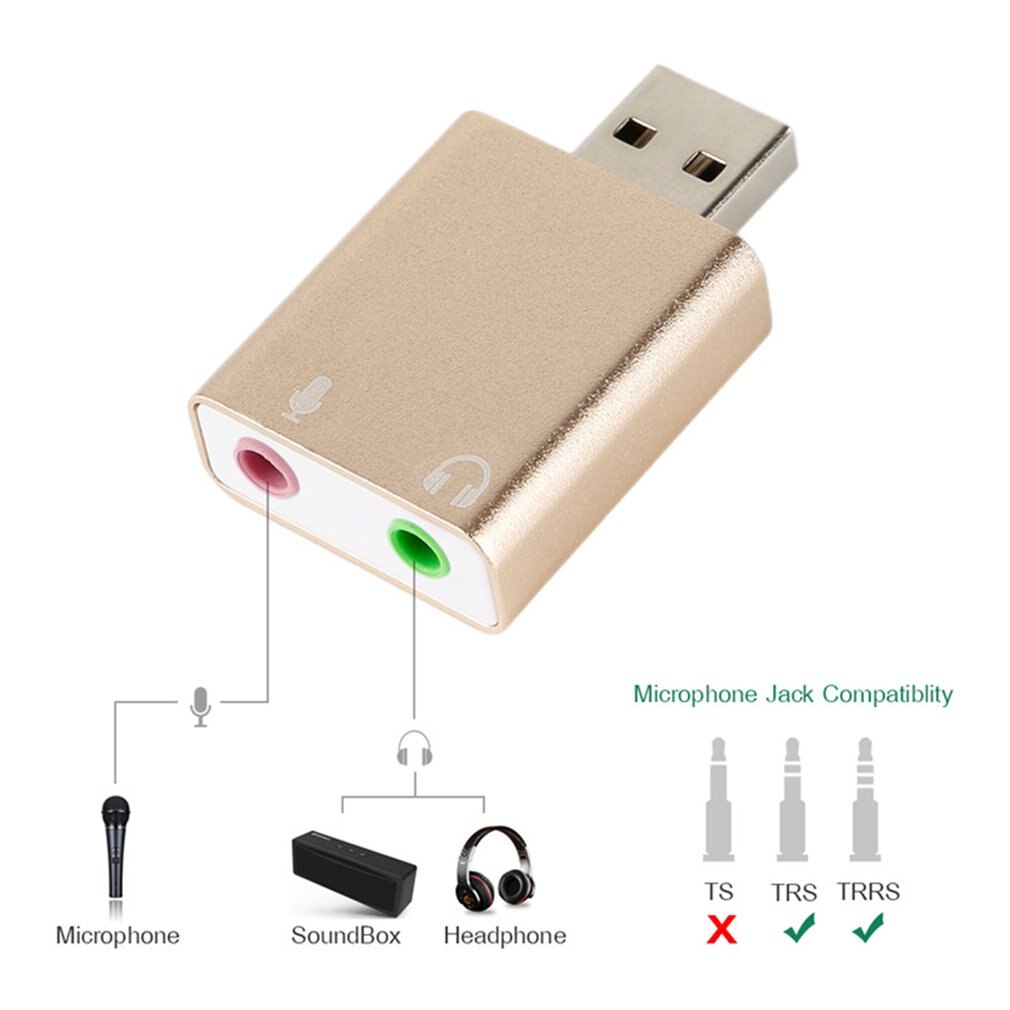Usb sound card, usb  zu 3,5mm audio headphone adapter, external sound card, 7,1 audio cards for mic headphones, computer pc