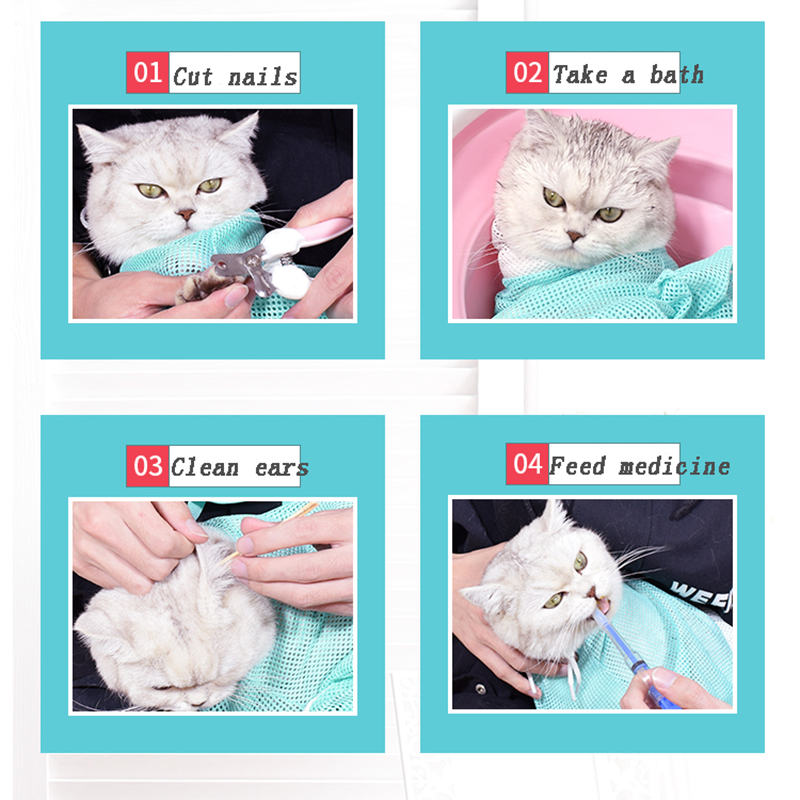 Kat Bad Zak Huisdier Grooming Waszak Huisdier Producten Kleding Kitten Accessoires Schoonmaakproducten Nagelknipper Nemen Bad Verstelbare