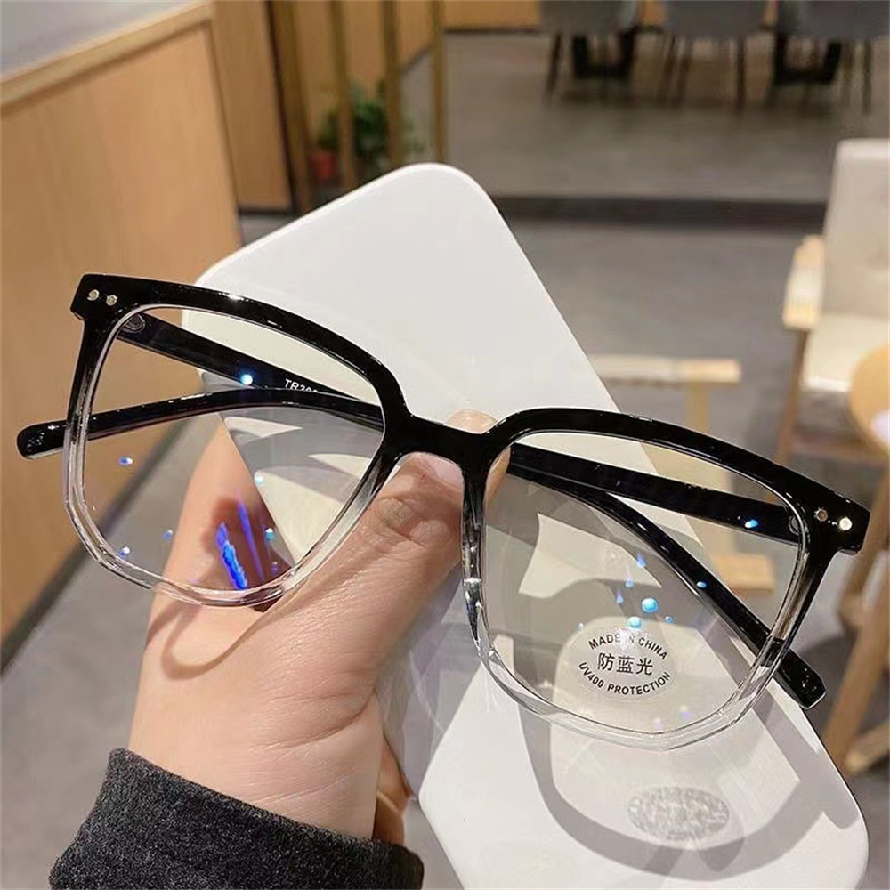 Montura de gafas de ordenador transparente, gafas cuadradas Anti luz azul, gafas opacas, lentes ópticas, hombres y mujeres