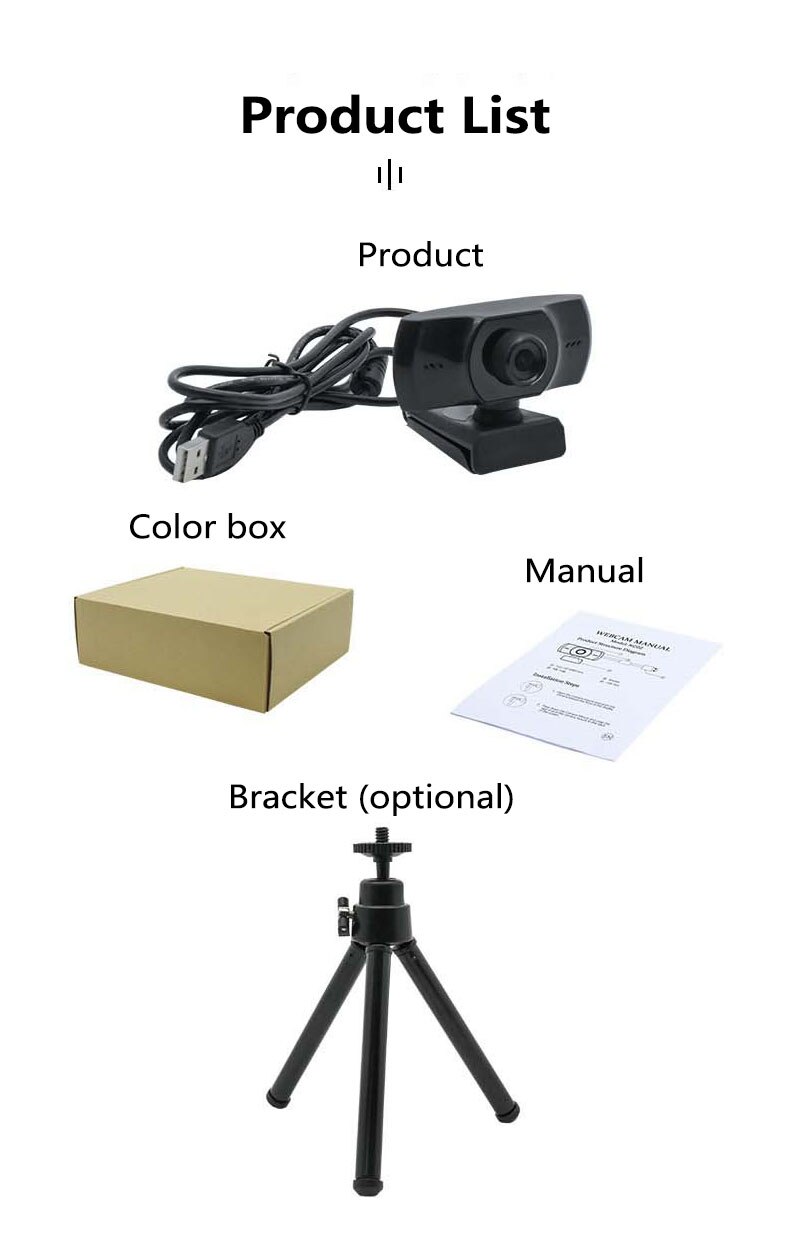 Full Hd 1080 P Webcam Video Bellen (Tot 1920*1080 Pixels) met Ingebouwde Hd Mic Usb Plug & Play Met Statief Breedbeeld Video