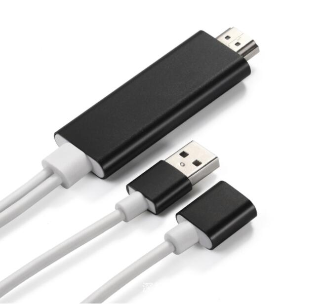 HDMI out Plug and Play HD Mirroring Cable Adapter USB 1080P Miracast Air Mirror Airplay for i Phone/ iPad Pro/Samsung: Black