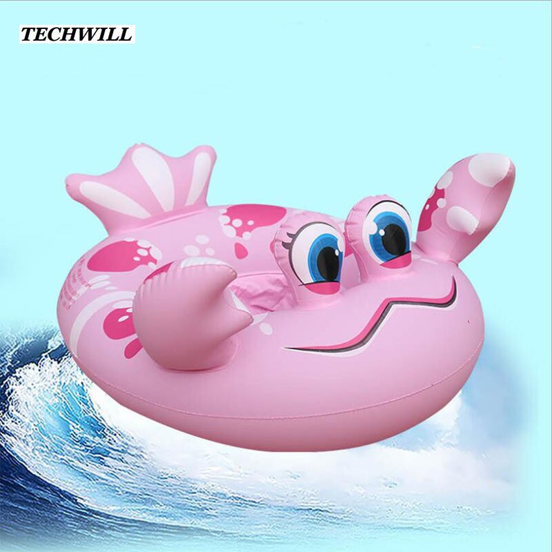 Anneau gonflable en forme de crabe et de flamand rose, pour enfants de 1 à 6 ans, accessoires de natation