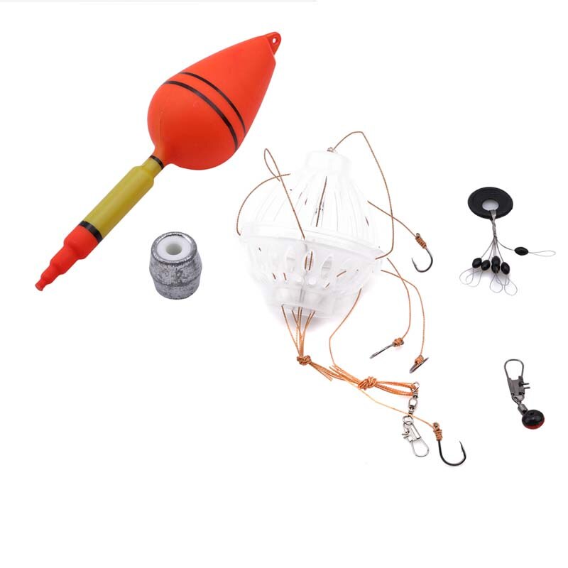 Carp Fishing Floats Bobber Sets Sea Float With Six Strong Explosion Hooks Plastic Sinker Fishing Tackle Kit Fishing Tools