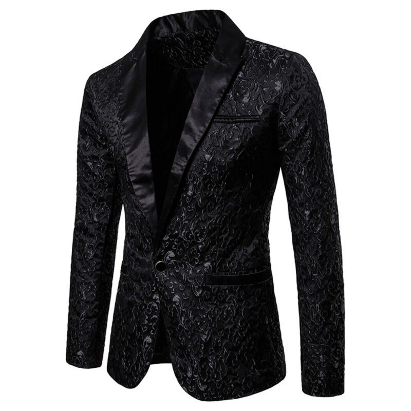 Mænd afslappet jakkesæt jakke business blazer toppe knap smoking formel frakke slim fit jakkesæt