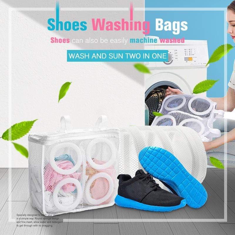 Lukningsmaskine sko vaskeposer skovasketaske vaskenet polyester tørring af tøjvask beskyttende med hængende løkker holdbare