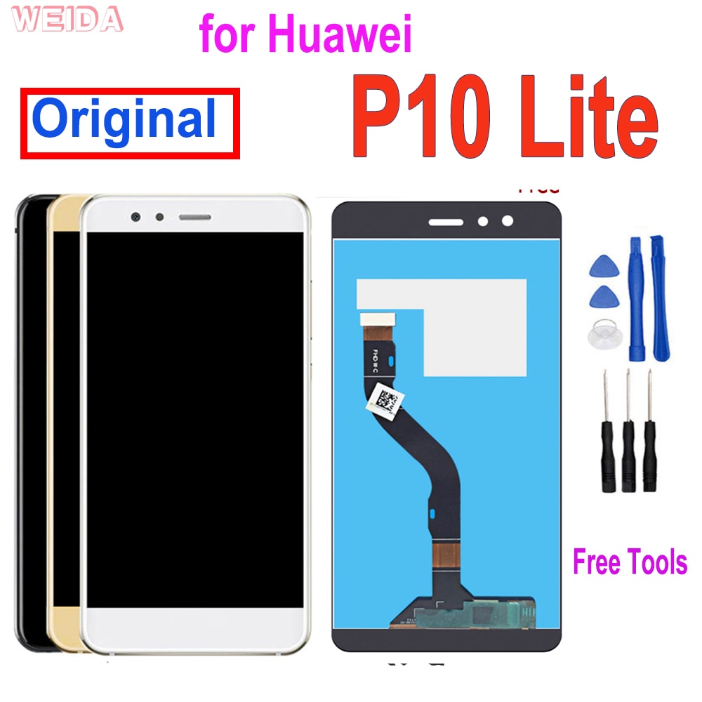Alkuperäinen lcd huawei  p10 lite lcd näyttö kosketusnäyttö digitoija kokoonpano  p10 lite oli -lx2j oli -lx2 oli -l03t oli -lx3 työkalu