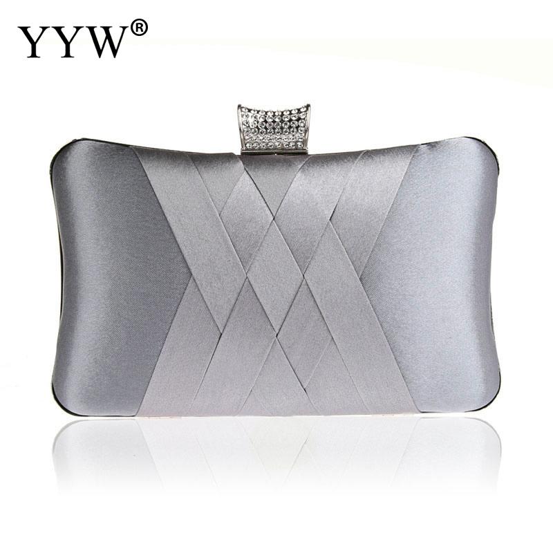 YYW Frauen Abendgesellschaft Neue Dame Handtasche Mit Kette Schulter Handtaschen Bolsas Mujer Kleinen Geldbeutel Schild Kupplungen: grau