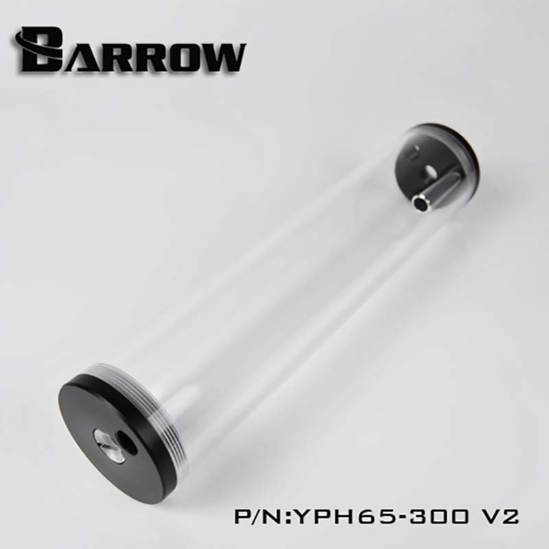 Barrow Reservoir (DIA: 65mm TL:98mm/135mm/220mm/300mm) for water cooler Transparent body Black Cap water tank heatsink gadget: 300mm