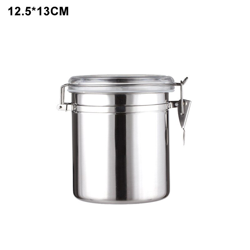 Stainless Steel Coffee Canister With Scoop Airtight Coffee Container Stainless Steel Storage Canister Set For Coffee Beans Tea: D-1200ml