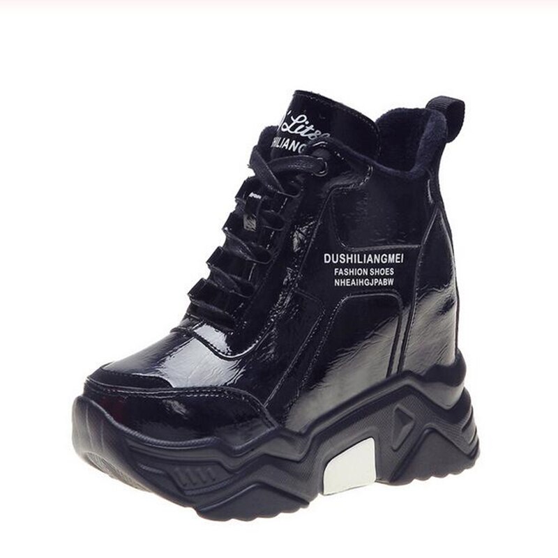 Chunky platform udendørs sneakers kvinder vinter varme super høje hæle casual sko kvinde højde stigende støvle mujer: 3 / 5