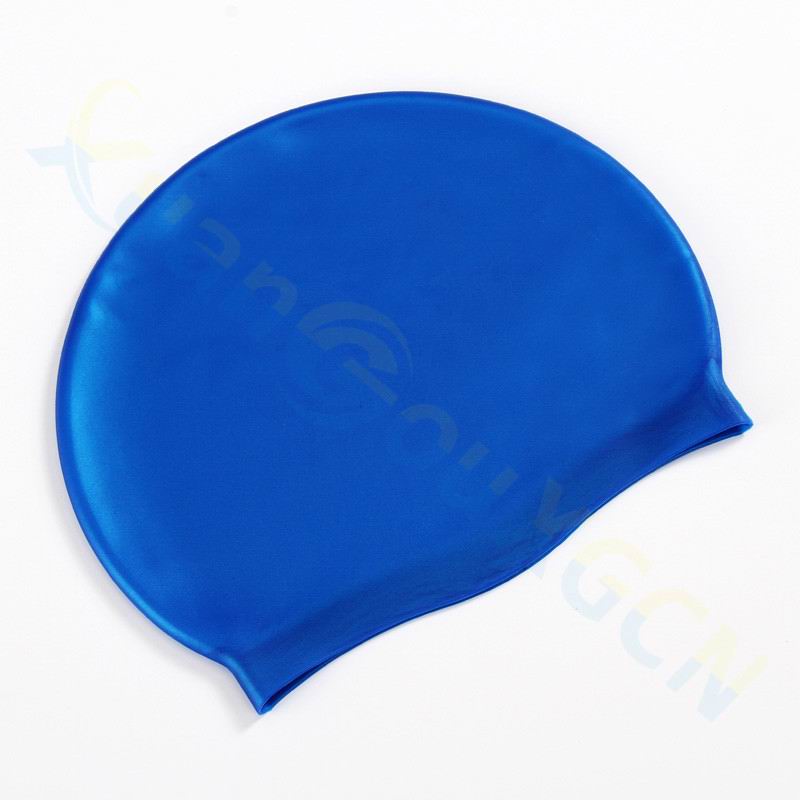 adult adolescent Silicone swimming cap swimming hat hair cap waterproof silicone swimming cap: deep blue